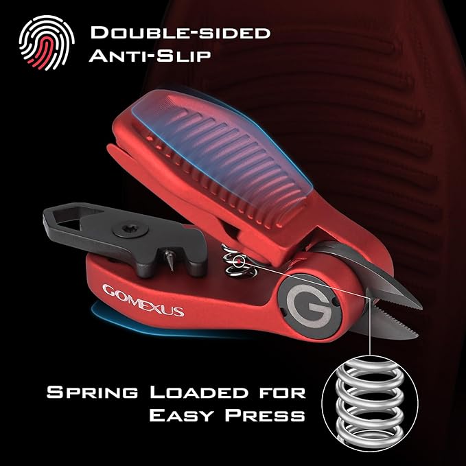 GOMEXUS Sharkbite Fishing Line Cutter with Retractors and Fishing Knot Tying Tool and Hook Eye Cleaner, Fly Fishing Nippers