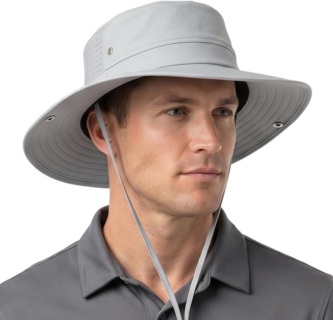 TOP-EX UVCoolix™ Cooling Sun Hat for Men Women UPF 50 Wide Brim Bucket Hat for Hiking, Fishing & Big Head - Cools Up 2 Hours