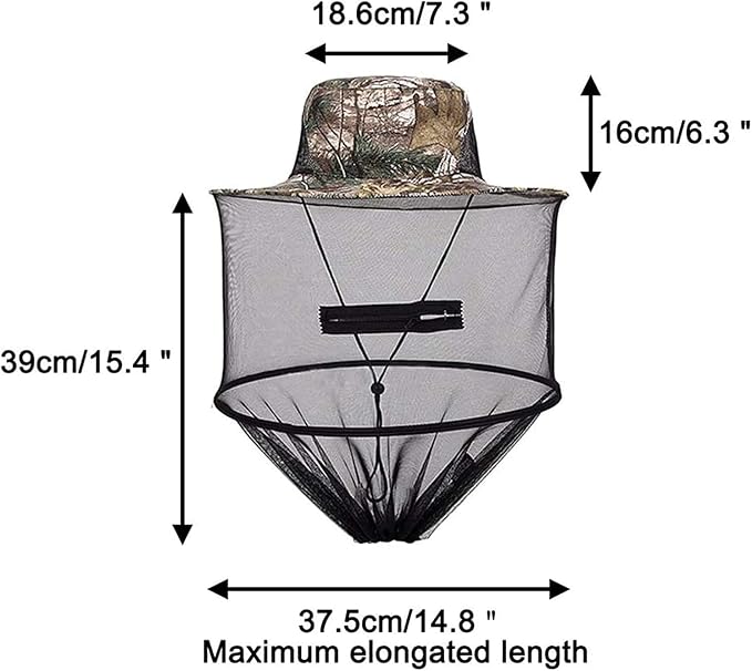 2 Pack Mosquito Head Net Hat, Sun Hat Bucket Hat Fishing Hat with Hidden Net Mesh for Outdoor Lover Fishing Hiking Gardening Beekeeping Men or Women ArmyGreen