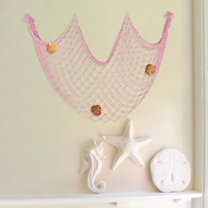 2 Pack Fish Net Decorations for Party