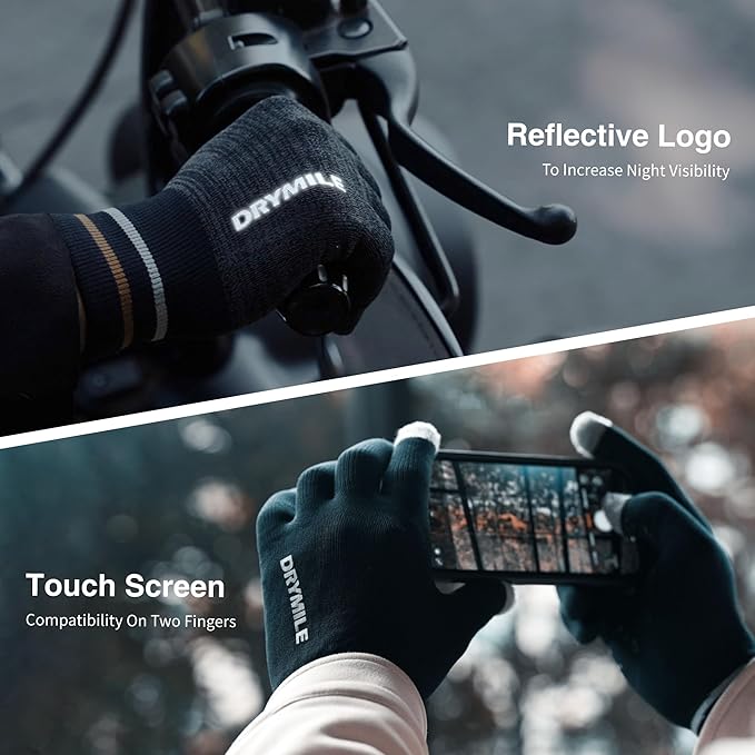 DRYMILE HYLA Waterproof Dexterity Gloves – All-Weather Wool Blend Gloves for Men & Women – Touchscreen & Non-Slip Grip – Hiking, Cycling, Fishing, Hunting & Work.