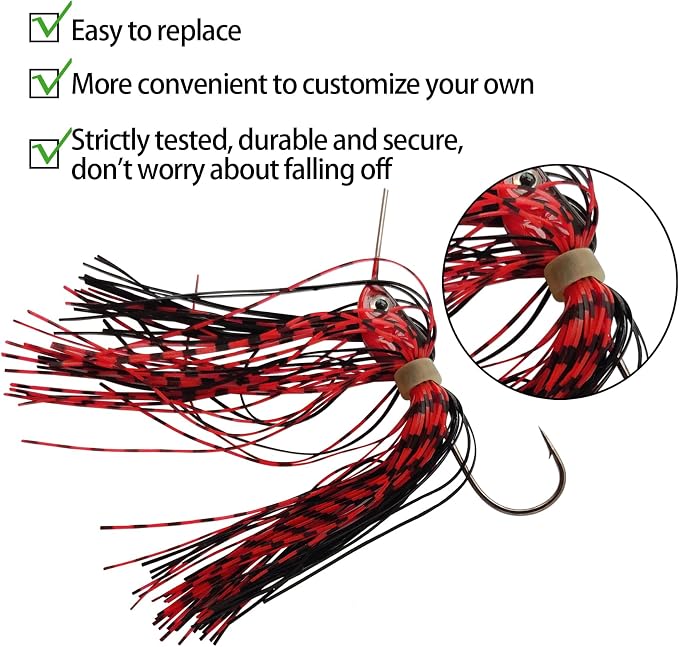 Eupheng Bass Spinnerbaits, 1/4 3/8 1/2 1/8 3/16 oz, Double Willow & Colorado Blades with Silicone Skirt Bass Spinner baits