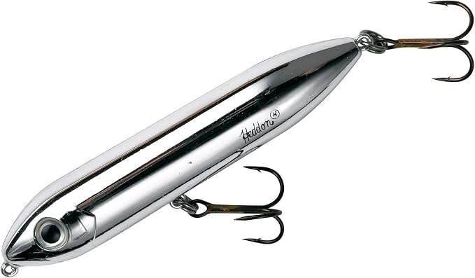 Heddon Super Spook Topwater Fishing Lure for Saltwater and Freshwater, Nickel , (1/2 oz)