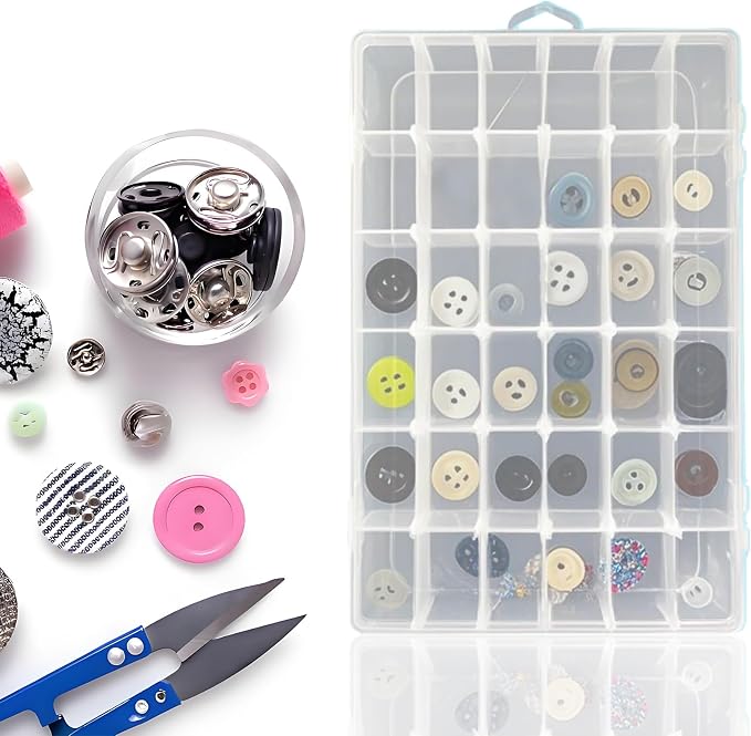 Guyuyii 2 Pack Bead Storage Containers with Adjustable Dividers - for Jewelry Making, Craft Supplies, Fishing Tackle, with 2 Sheets Label Stickers - Compatible with Beads, Earrings, and Small Hardware