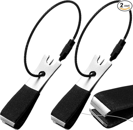 Therwen 2 Pcs Black Fly Fishing Nipper with Fishing Line Clippers with Hook Eye Cleaner Pin Stainless Steel Cutting Tool Line Cutter Nipper Multi Functional Accessories