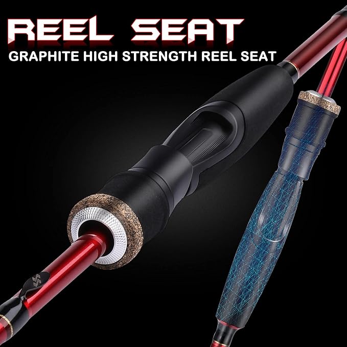 Sougayilang Fishing Rod, 2Pc Casting Rod Spinning Rod for Freshwater Tournament Quality Fishing Pole with 2 Tips for Bass