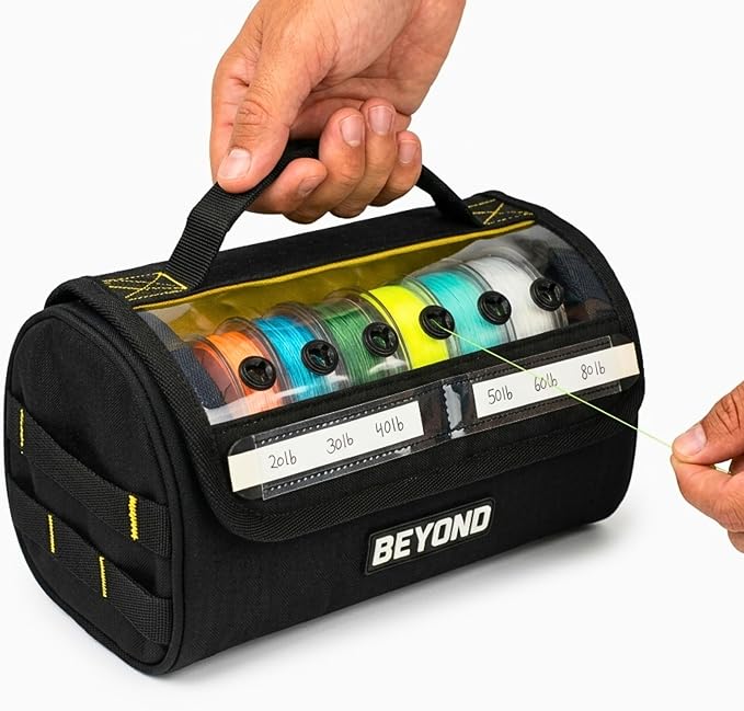 Beyond Fishing Line Storage Bag – Tangle-Free Line Management Bag with Built-In Dispenser, Fishing Spool Bag with Writable ID Panel