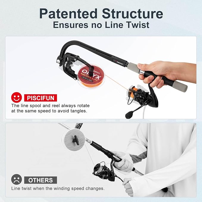 Piscifun Fishing Line Winder Spooler Machine Spinning Reel Spool Spooling Station System Automatic Spools Holder