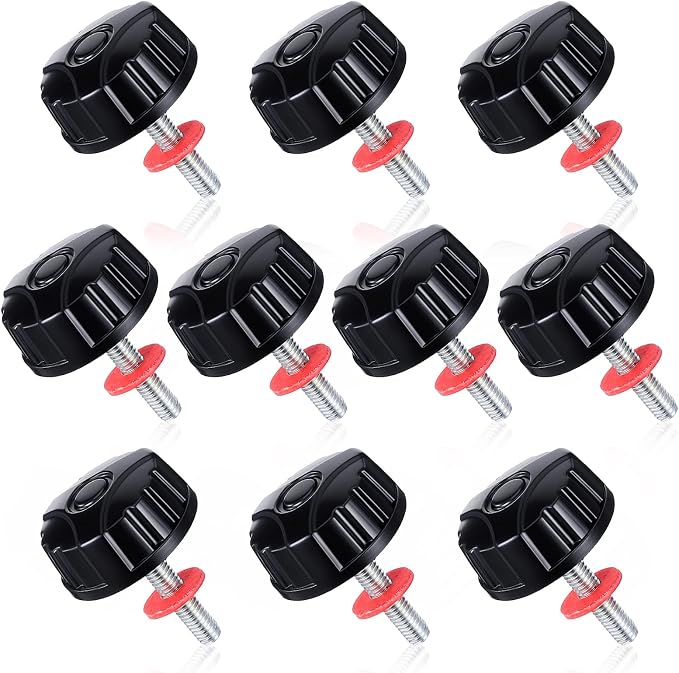 Molain 10pcs Universal Fishing Reel Handle Screw Caps, Replacement Parts with Washers Screws Nuts Caps for Fishing Reels Knob Power Handle Grip