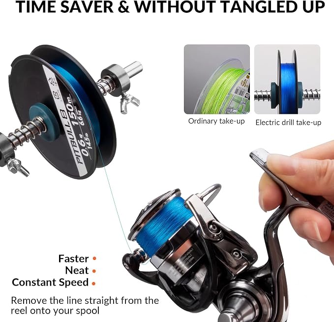 THKFISH Fishing Line Spooler Fishing Line Winder Spooler Fishing Accessories Adjustable Stable Portable Fishing Line Spooler/Fishing Line Remover