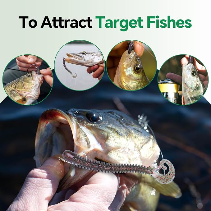 Clearance Bionics-Designed Durable Soft Plastic Fishing Lures Kit with Bonus Accessories, 3/4/5/6 Inch, 9-Type Lifelike Swimbaits in One Gear Set Included Tackle Box for Bass