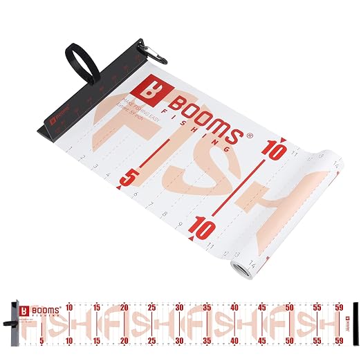 Booms Fishing 59" Fish Ruler: Foldable Fishing Ruler - Waterproof Fish Measuring Tape with Bump Board - Saltwater Fishing Measuring Tool for Angler, RL4 Red