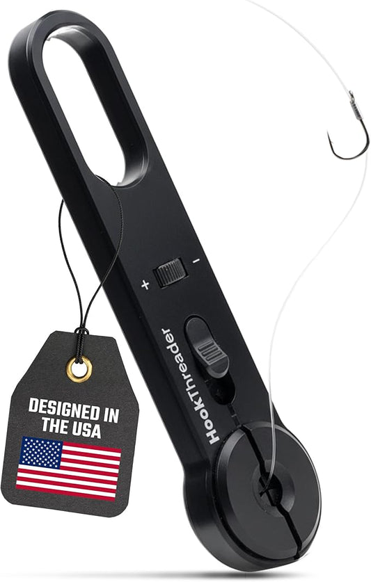 Hook Threader – Fishing Knot Tying Tool for Small Hooks – Adjustable Fishing Nippers – Easy Threading Eyelets – Durable Aluminum & Stainless Steel Build