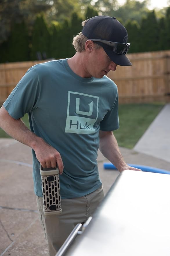 HUK Mens Performance Fishing Logo Tee, Short Sleeve T-Shirt for Men
