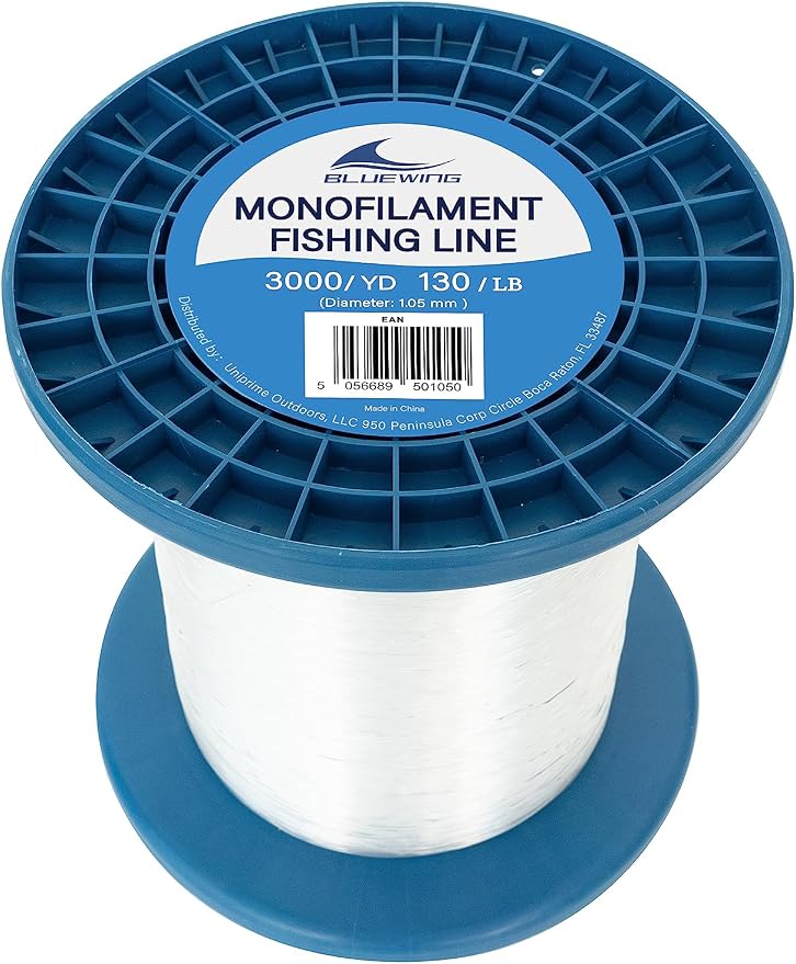 BLUEWING Monofilament Fishing Line Clear Mono Fish Wire Thin Diameter String 6-400 lbs, 50-3000 Yards