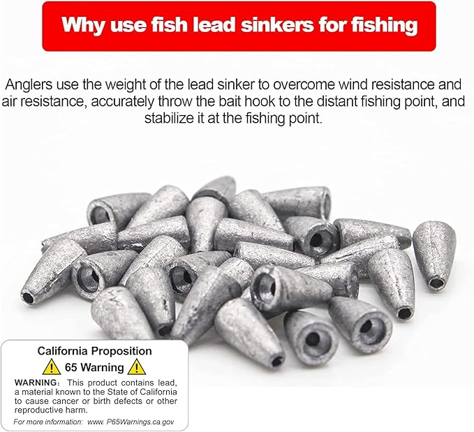 Fishing Weight Sinkers, 50pcs/55pcs Lead Worm Weights Fishing Sinkers for Bass Fishing Texas Rigs(2g/3.5g/5g/7g)