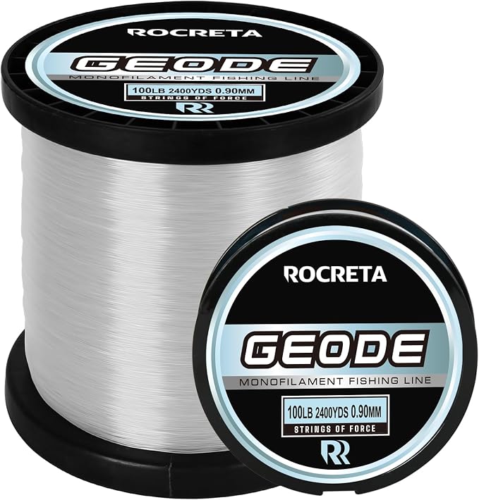 Geode Monofilament Fishing Line - Premium Resistant Nylon Mono Fishing Line 3-100lb - Superior Freshwater & Saltwater Mono Leader Materials 500/1200/2400yds