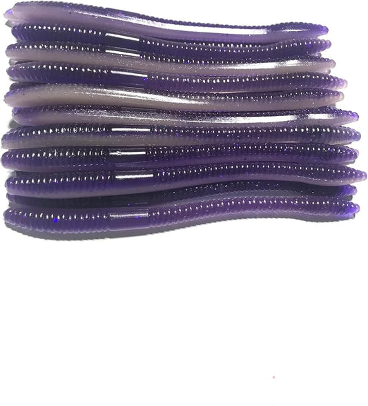 20 Pcs 6.25" Drop Shot Finesse Worms (Scented, Floats) Soft Plastic Baits for Bass Fishing