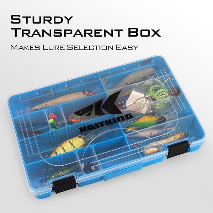 KastKing Tackle Boxes, Plastic Box, Plastic Storage Organizer Box with Removable Dividers - Fishing Tackle Storage - Box Organizer - 2 Packs /4 Packs Tackle Trays - Parts Box