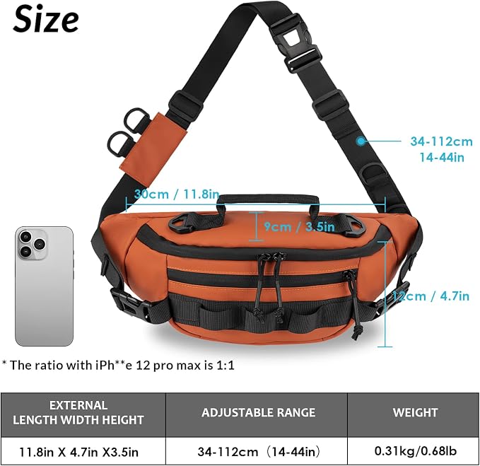 THKFISH Fishing Waist Pack, Fishing Tackle Bag Waterproof Fanny Pack for Women & Men Portable Sling Bag