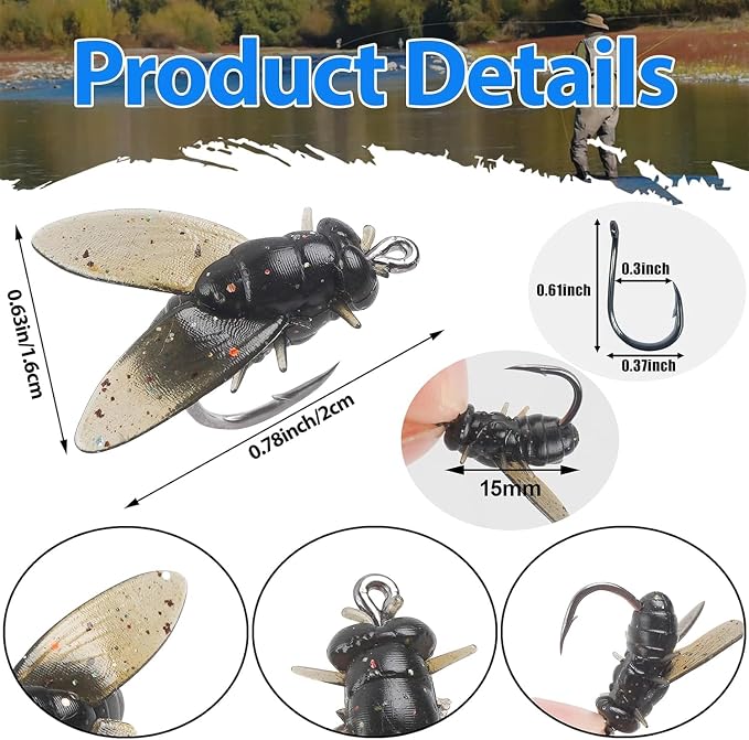 Bionic Fly Fishing Bait,18pcs/36pcs Trout Jig Swimbait Fly Hook Soft Bait Dry Flies Fly Fishing Lures Assortment Kit Attractant Fishing Gear Artificial Fishing Lure Panfish Lure Set