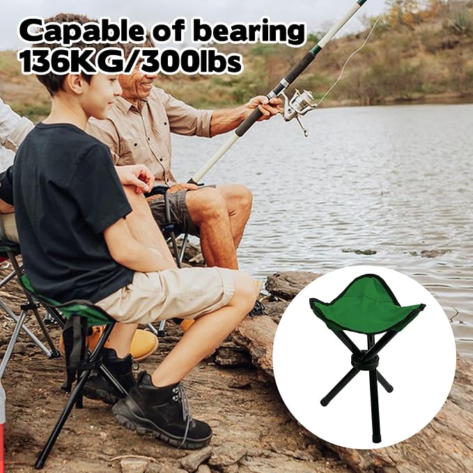 Travel Folding Camping Stool, 14.6 inches Tripod Chair and Maximum weight 210 lbs Outdoor Portable Party Chair Fishing Chair Seat for Camping Fishing Hiking Gardening and Beach Garden Painting