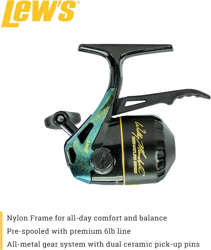 Lew's Wally Marshall Signature Series Underspin Fishing Reel, 2+1 Bearings, 4.3:1 Gear Ratio, All Metal Gears, Reversible Handle (Clam Packaging)