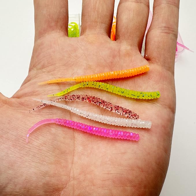 75pcs Crappie Lures Kit - Soft Plastic Coloured Crappie & Panfish Shad Baits