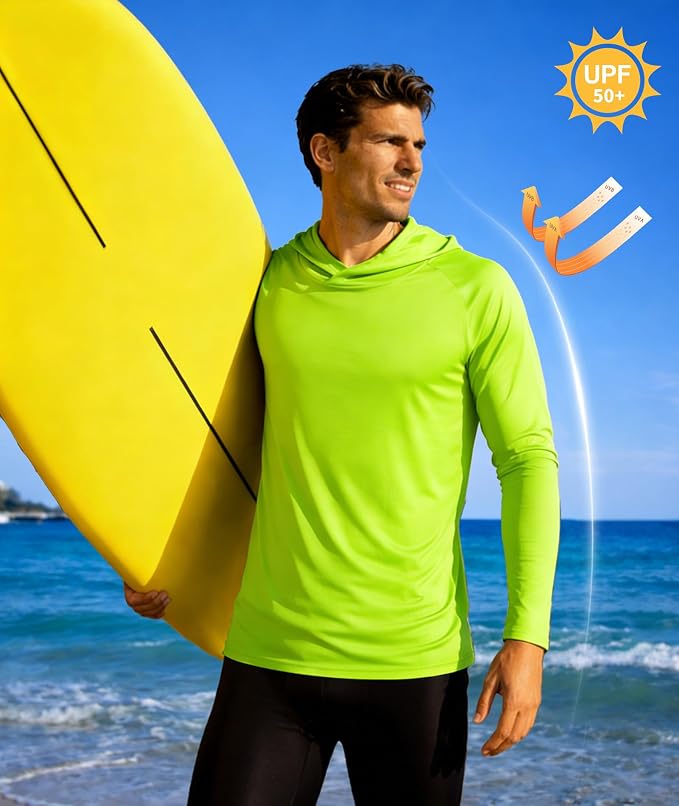 ZITY 5 Pack Mens UPF 50+ Hoodie Shirts Sun Protection Fishing Shirt Fast Dry Lightweight for Athletic Hiking Workout