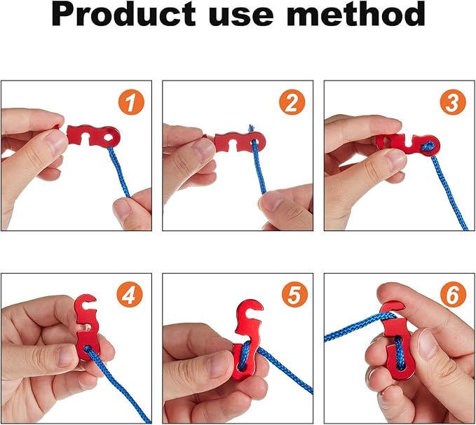 SATINIOR 20 Pieces Guyline Tensioner Aluminum Alloy Tent Cord Paracord Tensioner Guy Line Rope Adjusters Cord Tighteners for Outdoor Tent Camping Hiking Accessories