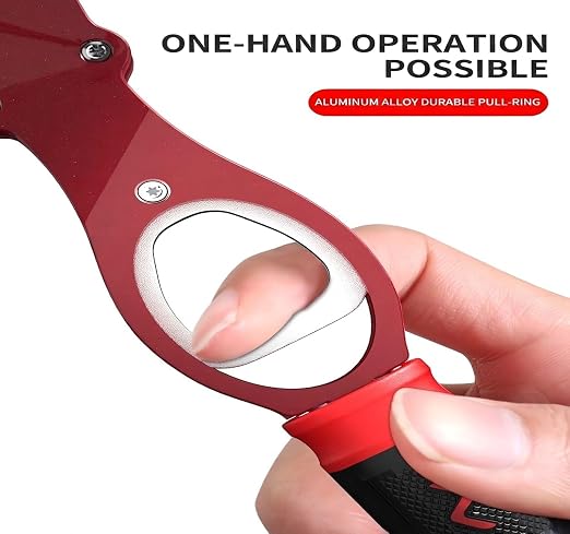 Fish Lip Gripper with Scale, Fish Control Tool Fish Grabber, Stainless Steel Fishing Pliers with Non-Slip Handle, Portable Fish Holder Tool for Saltwater Freshwater Fishing