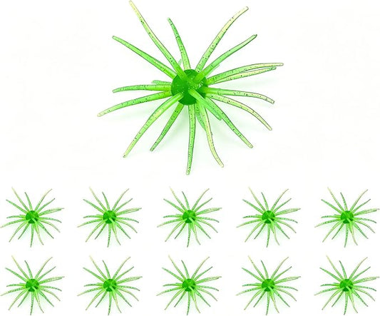 Tentacle Creature Lure Sea Urchin Soft Bait 3.6" & 4.3" TPE Lures 10/6-Pack, Natural Sinking Micro-Vibration for Crappie Bluegill Perch Bass Trout, Compatible Jig Heads Treble Hooks