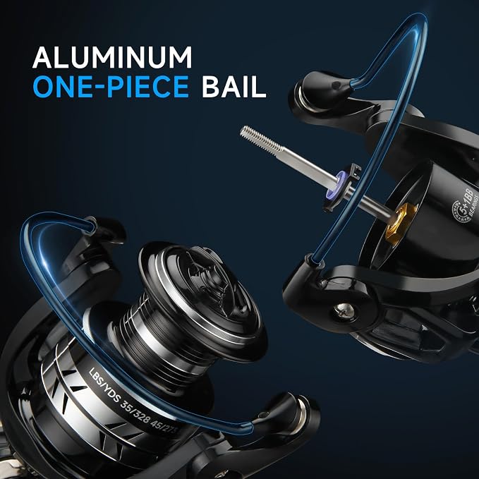 HAUT TON LT Metal Spinning Fishing Reel, Freshwater and Saltwater Fishing Reels, 5+1 Stainless Steel BB, 39.5Lbs Max Drag, CNC Aluminum Handle 3000/4000/5000/6000 for Casting Reel