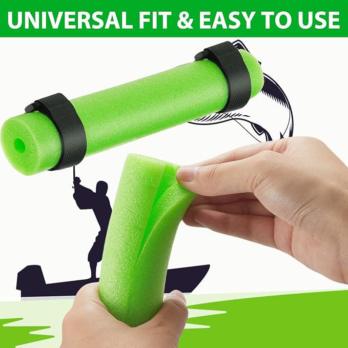 12 Pieces Fishing Rod Floats Fishing Pole Floats Kayak Gear with 24 Hook and Loop Straps for Boats Accessories