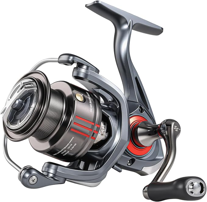 Sougayilang Spinning Fishing Reel 1000/2000/3000/4000 Series Strong Metal Body with Interchangeable Left/Right Handle Freshwater Fishing Gear for Trout Bass Walleye