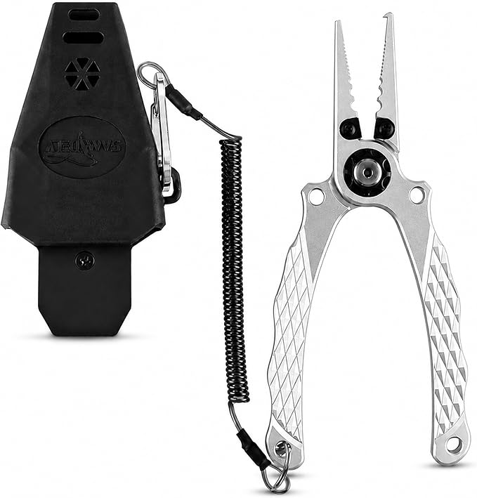 7" Fishing Pliers, Fishing Pliers Saltwater, Hook Remover, Aluminum, Split Ring Pliers, Line Cutter, Fishing Tool, Fish Pliers, Fishing Gifts, Saltwater Fishing Gear