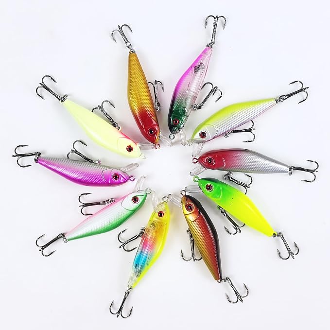 Fishing Lures Large Hard Bait Minnow VIB Lure with Treble Hook Life-Like Swimbait Fishing Bait Popper Crankbait Vibe Sinking Lure for Bass Trout Walleye Redfish