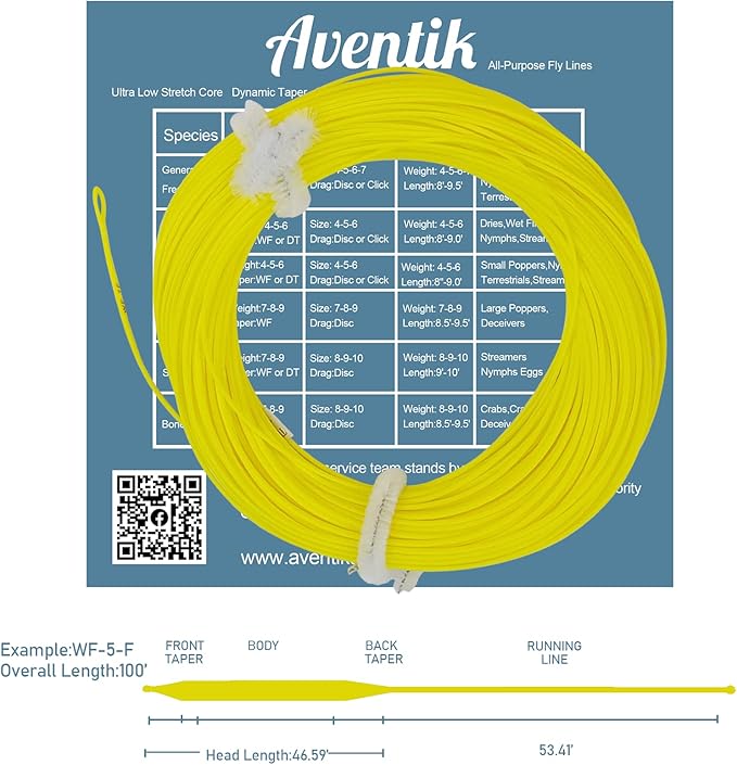 EUPHNG All-Purpose Fly Line Floating Trout Fishing Line Welded Loop Line ID Weight Forward Fly Fishing Line 100FT