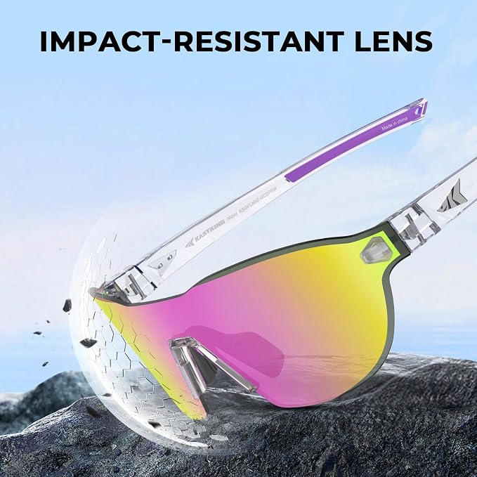 KastKing Nizini Polarized Sports Fishing Sunglasses, With PuriVex Protective Lens Coating, Rimless Wrap Design, Men Women