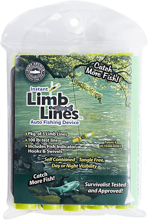 5-Pack Auto Fishing Device - Lightweight, Compact, Easy to Use - Catfishing Outdoor Survival Camping Bushcraft Fishing Kit