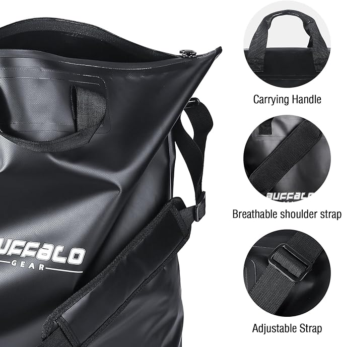Buffalo Gear Fish Tournament Weigh in Bag for Bass Fishing, Heavy Duty Fish Bag for Caught Fish Waterproof,Leakproof,Puncture Resistant