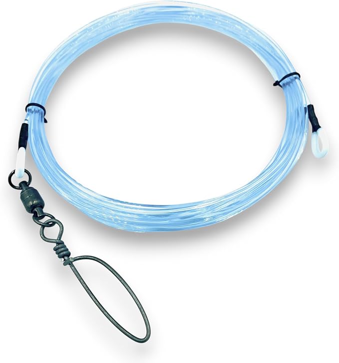 Wahoo Shock Leader for High Speed Trolling. 250-400lb Test Available, with Ball Bearing snap Swivel.