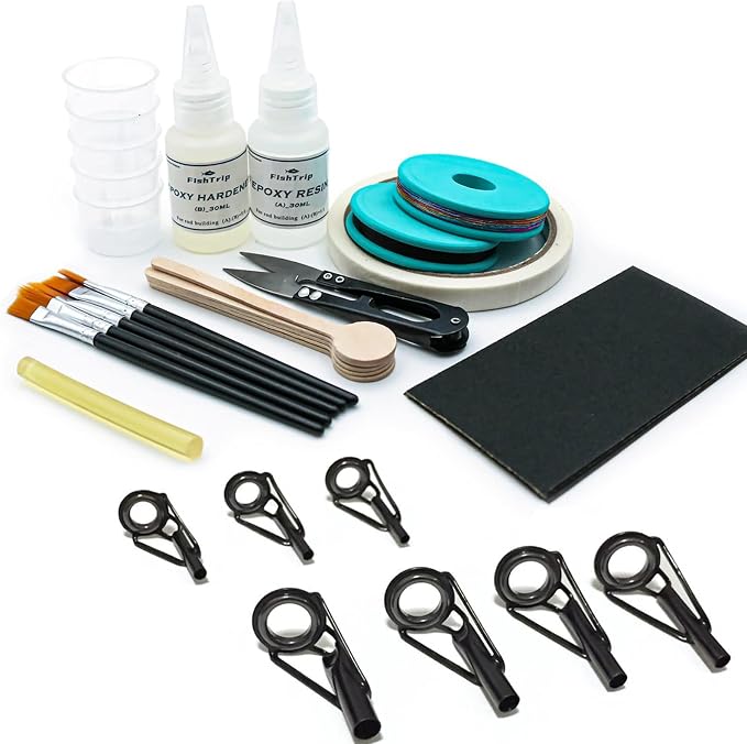 FishTrip Rod Tip Repair Kit, 20/60/70/90/230pcs Fishing Rod Tips Replacement Kit Stainless Steel Ceramic Guides Ring Fishing Pole Eyelets Repair Kit