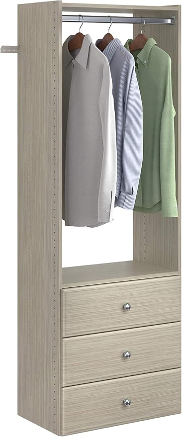 Easy Track PH32-CG Elite Tower Kit-Hidden Storage, Adjustable Closet Organizer, Weathered Grey