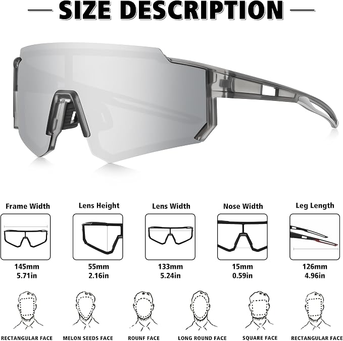 STORYCOAST Polarized Sports Sunglasses for Men Women,Driving Fishing Cycling Mountain Bike Sunglasses UV400 Protection
