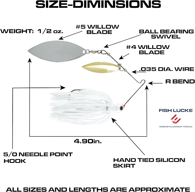 Luck E Strike Jimmy Houston Legends Spinner Bait with Willow Blades