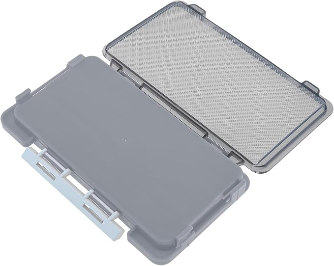Fishing Tackle Box Slit Foam Case, Super Slim Fishing Lures Jig Box Hooks Spinners Spoons Storage Tackle Tray, (6.8 * 3.8 * 0.8inch) (Gray)
