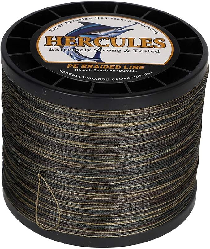 HERCULES Cost-Effective Super Cast 8 Strands Braided Fishing Line 10LB to 300LB Test for Salt-Water,109/328/547/1094 Yards(100M/300M/500M/1000M),Diam.#0.12MM-1.2MM,Hi-Grade Performance,Variety Colors