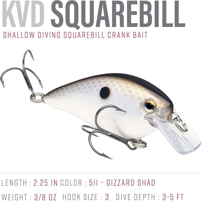 Strike King KVD 1.5 Hard Knock Fishing Lure, 3/8 oz, 3D Lifelike Eyes