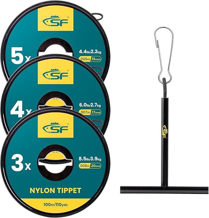 SF Clear Nylon Tippet Line with Holder Fly Fishing Tippets Leaders Trout 0X 1X 2X 3X 4X 5X 6X 7X